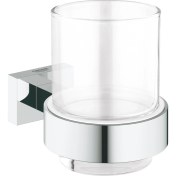 Resim Grohe Essentials Cube Tutamaçlı Cam Fırçalık 40755001 