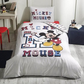 Resim Özdilek Mickey College Tek Kişilik Disney Lisanslı Nevresim Takımı Gri 