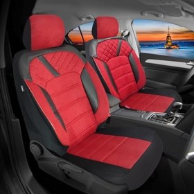 Resim Oto Pandami Subaru Impreza 5 2017 Uyumlu 1+1 Kırmızı Tay Tüyü Koltuk Kılıfı 