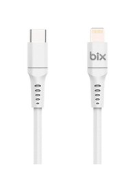 Resim Bix 3A Mfi Sertifikalı Type-C To Lightning AppleiPhone / Apple Uyumlu Ipad Şarj Ve Data Kablosu Beyaz 1 Metre 