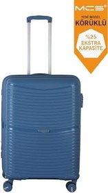 Resim MÇS 379 KÖRÜKLÜ KIRILMAZ POLİPROPİLEN ORTA BOY VALİZ SKYBLUE 