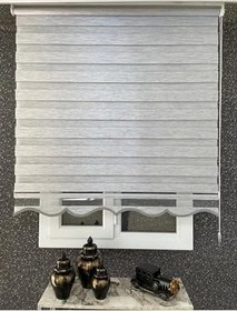Resim İthal Zebra Stor Perde Etek Dilimli (Alüminyum Kasa+Etek Dilimi Hediye grizebraperde, Açık Gri, 190 x 200 