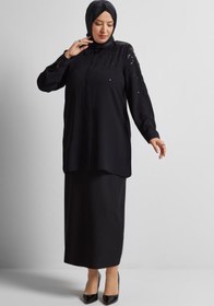 Resim Alvina DÜZ KESİM BÜYÜK BEDEN ETEK 60677 