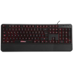 Resim Everest Bright Siyah Usb 3 Renk Aydınlatmalı Q Sabit Bilek Destekli Multimedia Kablolu Klavye Kb-r61 