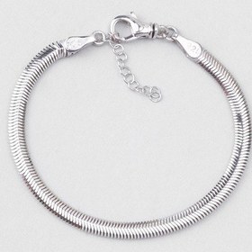 Resim Cashmere 18 Ayar Beyaz Altın Kaplama 19 Cm Gümüş Balık Sırtı Bileklik Rodyum 