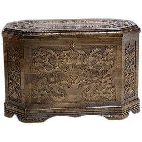 Resim 8 Köşeli Maraş Oyma Çeyiz Sandığı 