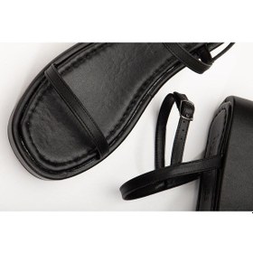 Resim 861-1027 Siyah Dolgu Topuk Kadın Sandalet Siyah 