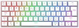 Resim Gravion Kyra MK61 RGB Mekanik Gaming Oyuncu Klavyesi,%60 Kompakt, Bluetooth & 2.4G Kablosuz + Kablolu, Huano Red Switch, Türkçe Q,Beyaz 