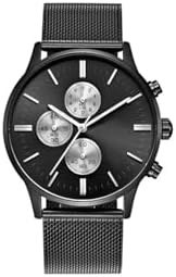 Resim Spectrum Premium Çelik Hasır Kordon Siyah Erkek Kol Saati ST6425AG 