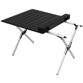 Resim Kamp Ayısı Katlanabilir Alüminyum Çantalı Large Kamp Ve Piknik Masası - Siyah 