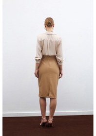 Resim Sateen Deri Kalem Etek - Bej-135596 Bej 