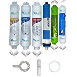 Resim Pemax Water Solutions Kapalı Kasa Su Arıtma Cihazlarına Uygun Eco 6'li Vontron Mebran Alkali-Tatlandırıcı Set 