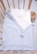 Resim Babyhola 4044 Triko 75x80 cm Bebek Battaniyesi Mavi 