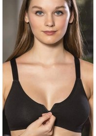 Resim Fermuarlı Pamuklu Sporcu Sütyeni Siyah Mgp1061 Siyah 