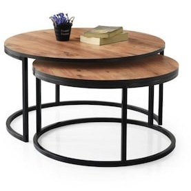 Resim Luna Ikili Zigonlu Orta Sehpa Çam (530191445) 