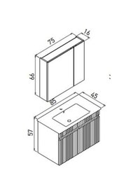 Resim Orka Tivoli 85 Cm Mat Lacivert Banyo Dolabı Alt Modül Lavabo Lacivert 