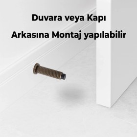 Resim Kapı Stoperi Tamponu Eskitme Antik Vidalı Metal Tutacağı Tutucu Kapı Arkası Duvar Kolu Stopu Takozu 