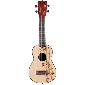 Resim Kala Bamboo Top Ukadelic Soprano Ukulele (Bamboo) 