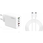 Resim Schitec SR30 120 W 5 Çıkışlı 2 M Süper Hızlı Data Ve Şarj Kablosu Şarj Aleti Set 