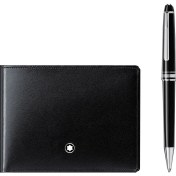 Resim Montblanc 117084 Mont Blanc Meisterstück Platinum Classique Ballpoint Pen And Meisterstück Wallet Set 