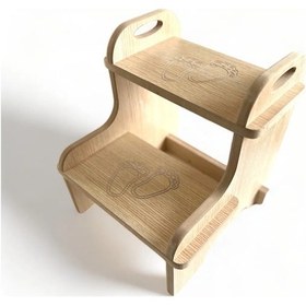 Resim Mdf Basamak Tabure Çocuk Banyo Wc Lavabo Merdiven Yükseltici 