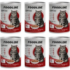Resim Foodline Biftekli Yetişkin Kedi Konservesi 6 x 400 G 