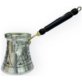 Resim Paşa İşlemeli 6 Kişilik Kalaylı Bakır Cezve 