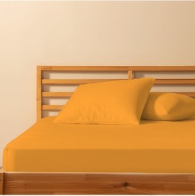 Resim %100 Pamuklu Tek Kişilik Lastikli Çarşaf 120x200+30 50x70 Yastık Kılıfı 1 Adet Turuncu 