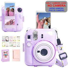 Resim WOGOZAN Mini 12 Şeffaf Renk Kristal Kılıf, Mini 12 Kolay Alınabilir ve Sahip Olunabilir, 2 Mini Foto Çerçeveleri, 10 DIY Mini Çizgi Etiketleri, 12 Kristal Kılıf Arka Foto Çantası 10 Mini Film Fotoğraflarını Tutabilir, Kamera Olmadan Tatil Hediyeleri Olarak Kullanılabilir 