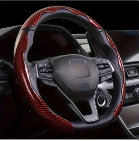 Resim Gateesat 3 Adet Evrensel Karbon Fiber Direksiyon Kılıfı Kırmızı Yüksek Kavrama 3'lü Paket - Kırmızı Karbon Fiber 