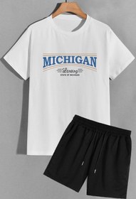 Resim trendypassion Michigan Şort T-shirt Eşofman Takımı 