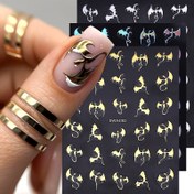 Resim 3 Metal Ejderha Desenli Tırnak Çıkartmaları, Altın ve Gümüş Holografik Y2K Ejderha Tırnak Stickerları, Punk Fantazi Temalı Parti Malzemeleri, Zarif İşçilik, Parlak Dokulu Kaydırma Tırnak Sanatı Kadınlar İçin Uygun Tırnak Dekoru 
