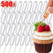 Resim 50/100/200/300 adet 4ml Mini Tek Kullanımlık Transfer Pipet - Plastik, Kek Süsleme, Pişirme Araçları, Cupcake Jam Sos Dolma, Tatlı Piping Aksesuarı için ideal 