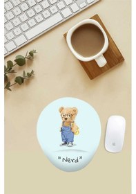 Resim Çalışkan Öğrenci Teddy Desenli Bilek Destekli Mouse Pad Mousepad 