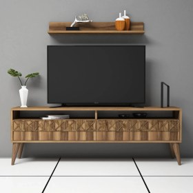 Resim Evdo Line Tv Ünitesi ve Orta Sehpa Takımı Ceviz 