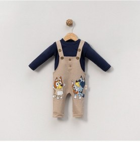 Resim Çakar Bebe 3-12 Aylık Bluekey Erkek Slopet Tulum-7020160 - Bej Bej 