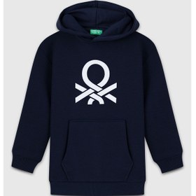 Resim United Colors Of Benetton Erkek Çocuk Bnt-b23341 Kapüşonlu Sweatshirt Lacivert Lacivert 