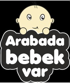 Resim Arabada Bebek Var Sticker 3 10x10 Cmrenkli Sticker 