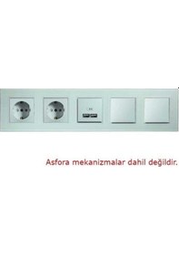 Resim Asfir Schneider Asfora Serisi Pleksiglas Beyaz Beşli Çerçeve Apg105-21 Modeli 