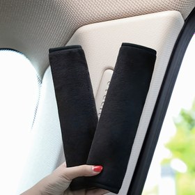 Resim 2 adet Yumuşak Araba Koltuk Askısı Kapakları - Nefes Alabilen, Ayarlanabilir Omuz Pedleri, Artan Konfor ve Koruma, Tüm Araçlar İçin Uygun Siyah Dokulu Malzeme, Koltuk Askısı Omuz Askısı 