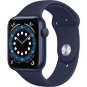 Resim Apple Watch Series 6 GPS 40mm Mavi Alüminyum Kasa ve Koyu Lacivert Spor Kordon Akıllı Saat 