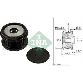 Resim Alternator Kasnağı 535023710 43,5mm Focus 09 Cmax 1.6-2.0tdci Av6q10a352aa 