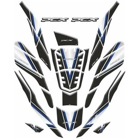 Resim Gogo Tank Pad Set 010 Siyah-mavi-beyaz Honda Pcx 125 2021-2024 