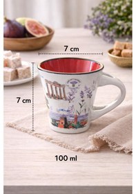 Resim Çok Amaçlı 100 Ml Seramik Bardak Kahve Çay Su Meşrubat Kupası 7 Cm X 7 Cm 