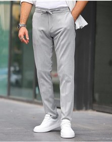 Resim Slim Fit Likralı Jogger Pantolon Gri 