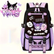 Resim Sanrio Kuromi Sırt Çantası - Büyük Kapasiteli Okul, Seyahat ve Günlük Kullanım İçin Ayarlanabilir Askılı Hafif Mor Sırt Çantası, Kızlar ve Kadınlar için Sevimli Sanrio Karakter Desenli Güvenli Fermuarlı Çanta 