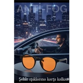 Resim Marsilyan Parlama Önleyici Gece Sürüş Görüş Gözlüğü Sis Far Işık Önleyici Anti-Fog Gözlük 