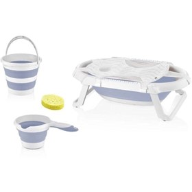 Resim Babyjem Katlanır Banyo Seti - Mavi Fileli 