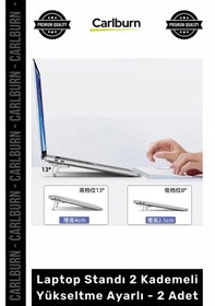 Resim Özel Üretim Ergonomik Katlanabilir Plastik Kaymaz Laptop Standı 2 Kademeli Yükseltme Ayarlı 2 Adet 