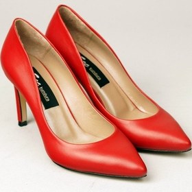 Resim 4292 Hakiki Deri Stiletto 9Cm Kirmizi 